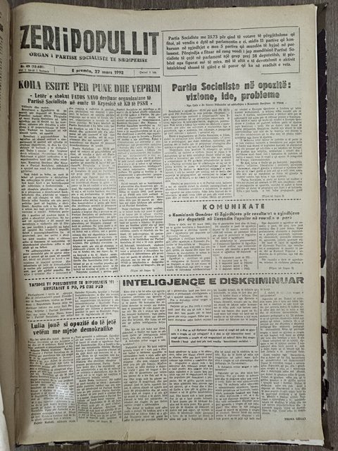 Zëri i Popullit 1992-03-27