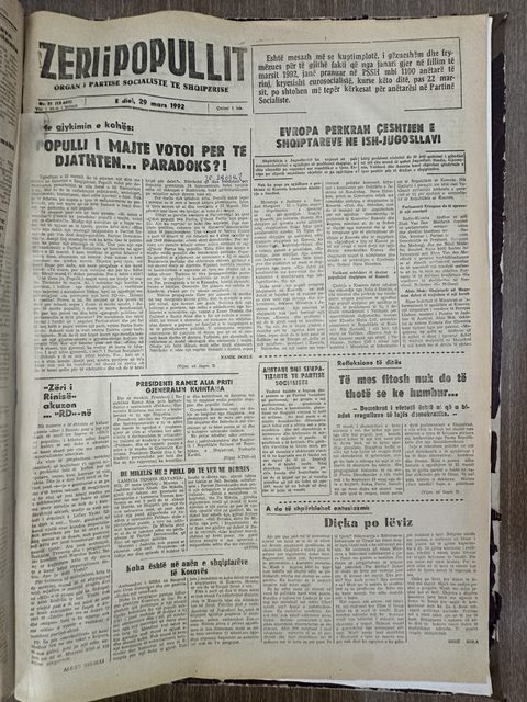 Zëri i Popullit 1992-03-29