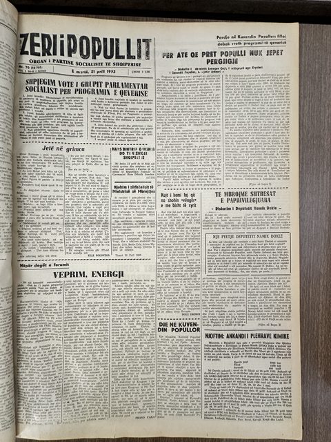 Zëri i Popullit 1992-04-21