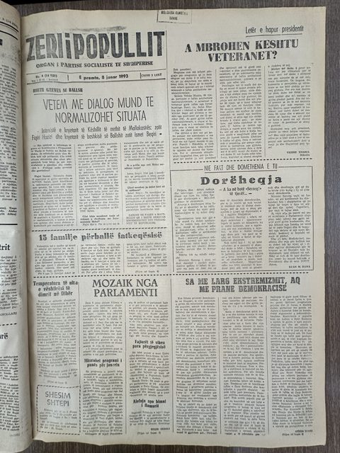 Zëri i Popullit 1993-01-08