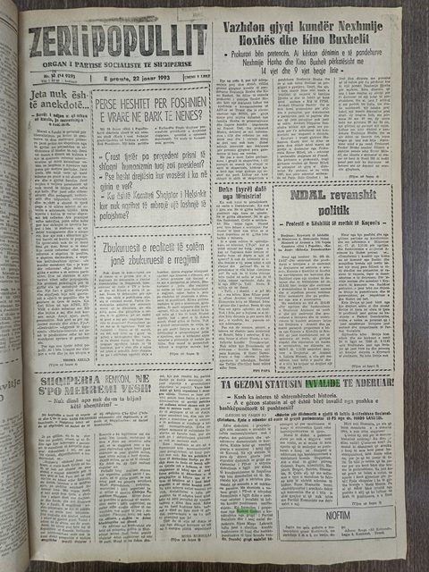 Zëri i Popullit 1993-01-22