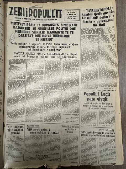 Zëri i Popullit 1993-08-26