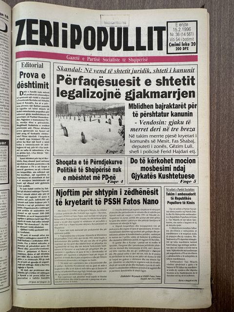 Zëri i Popullit 1996-02-15