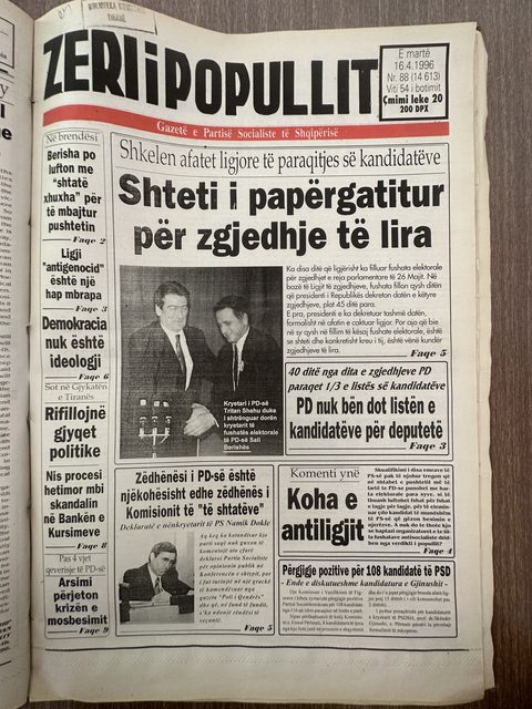 Zëri i Popullit 1996-04-16