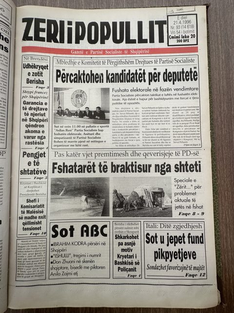Zëri i Popullit 1996-04-21
