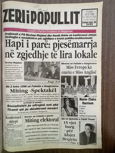 Zëri i Popullit 1996-09-29