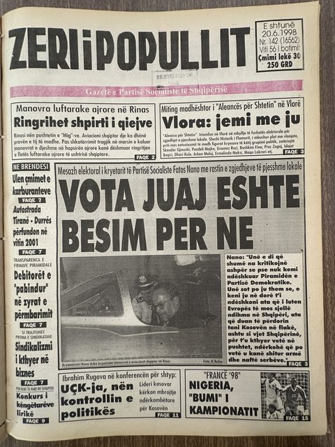 Zëri i Popullit 1998-06-20