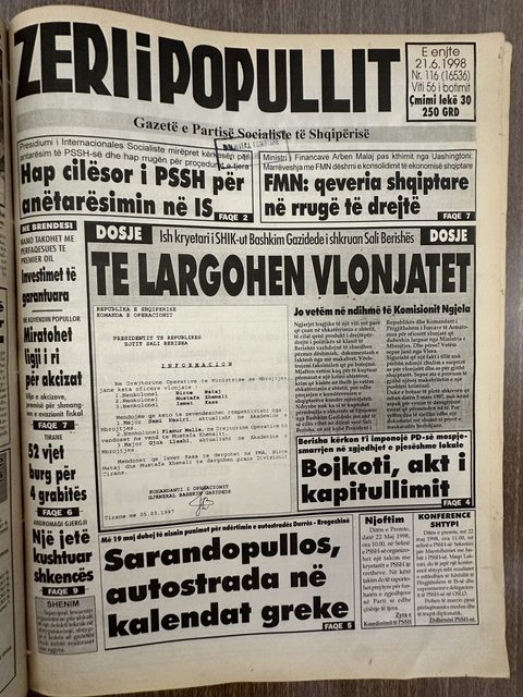 Zëri i Popullit 1998-06-21